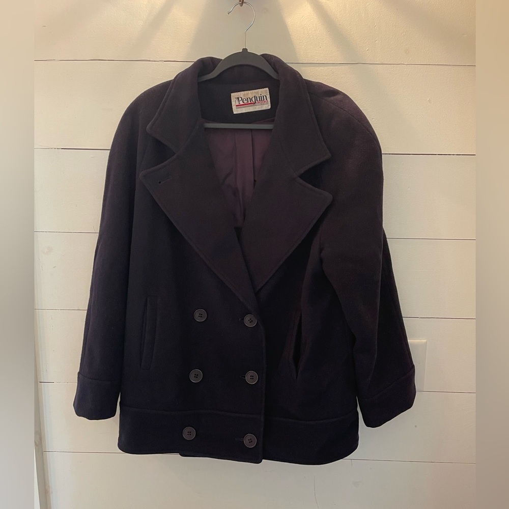 Penguin Vintage Women’s Wool Pea Coat – Made in USA Size 16 in good condition